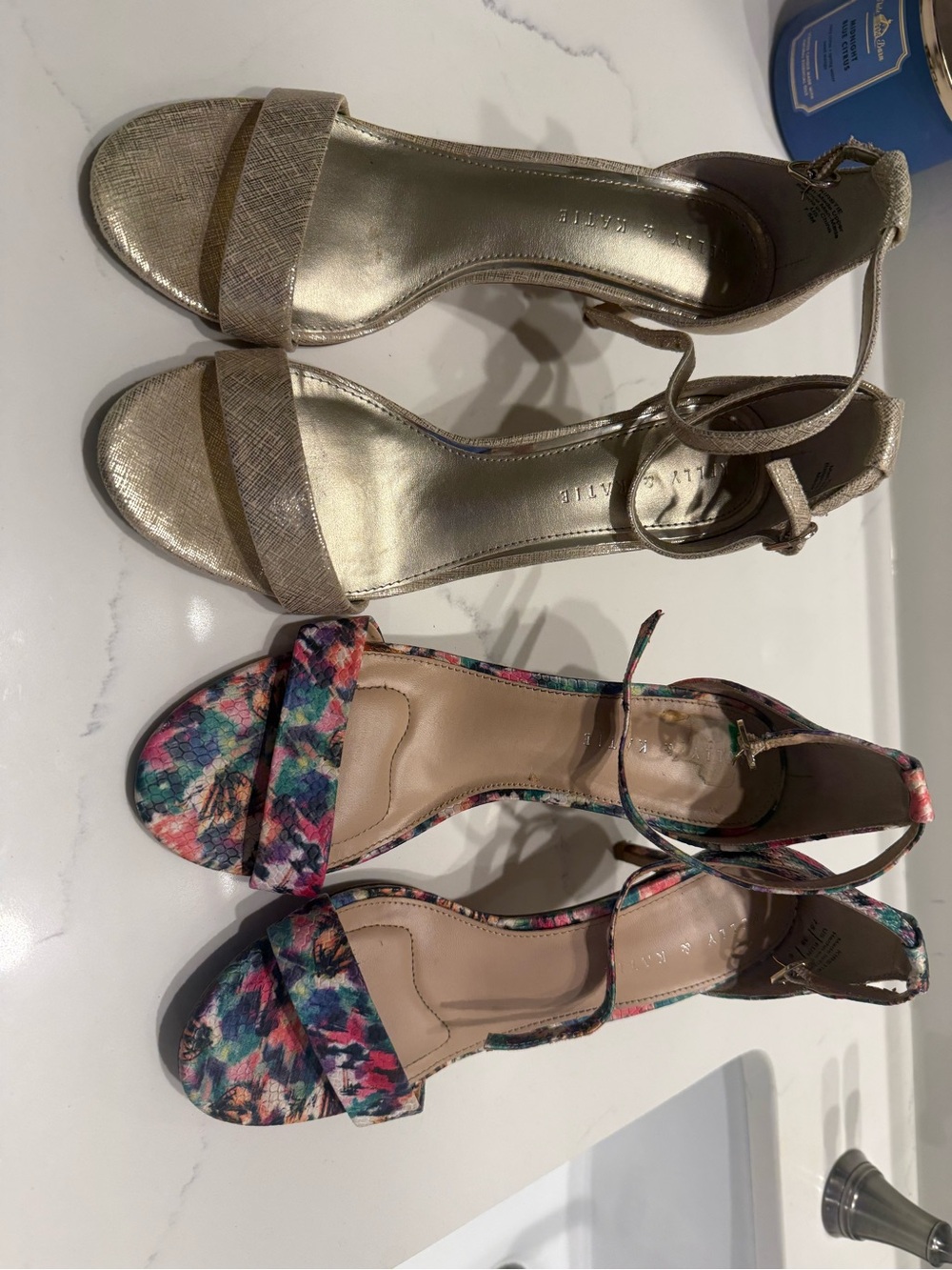 Kelly and Kate Gold Metallic Ankle-Strap Sandals - Women